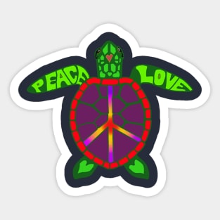 Peace love sea turtle Sticker